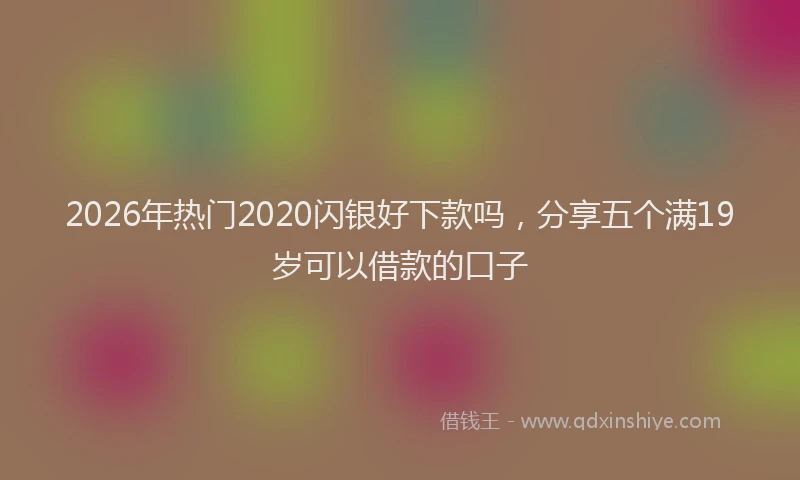 2026年热门2020闪银好下款吗，分享五个满19岁可以借款的口子