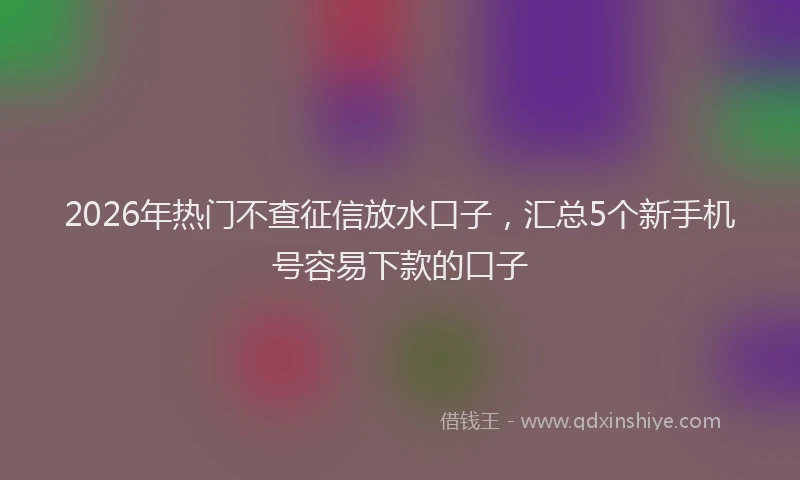 2026年热门不查征信放水口子，汇总5个新手机号容易下款的口子