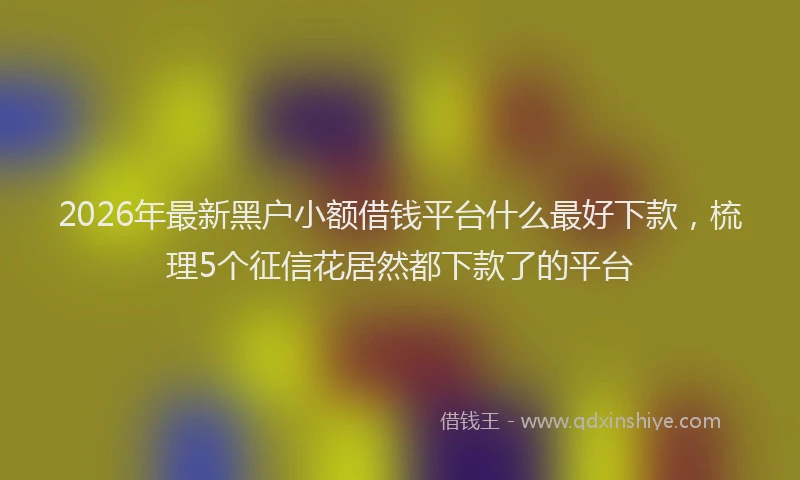 2026年最新黑户小额借钱平台什么最好下款，梳理5个征信花居然都下款了的平台