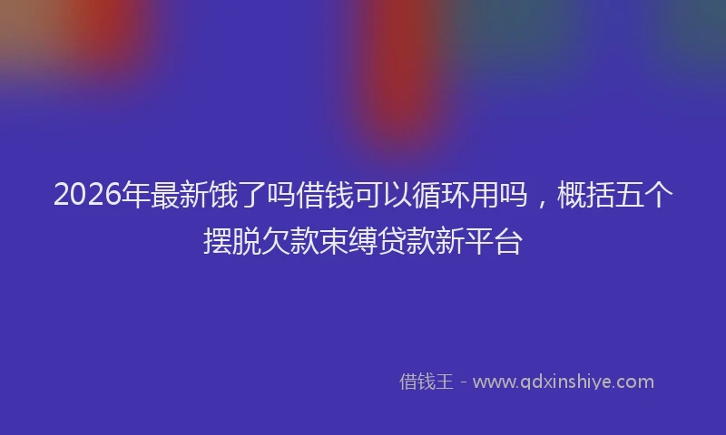 2026年最新饿了吗借钱可以循环用吗，概括五个摆脱欠款束缚贷款新平台