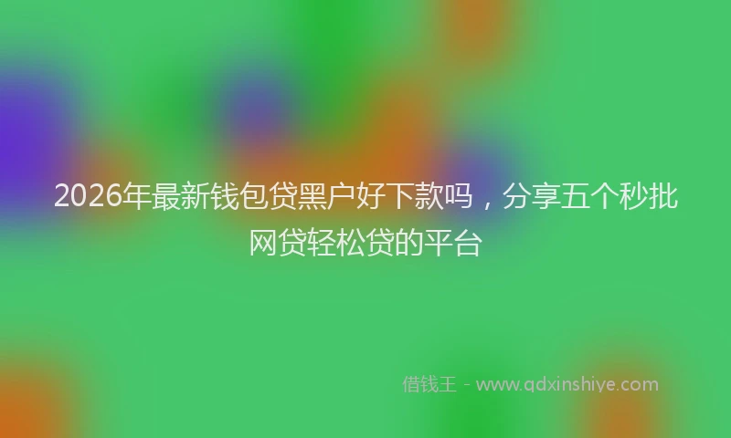 2026年最新钱包贷黑户好下款吗，分享五个秒批网贷轻松贷的平台