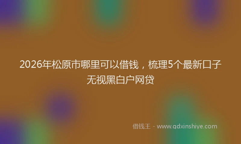 2026年松原市哪里可以借钱，梳理5个最新口子无视黑白户网贷