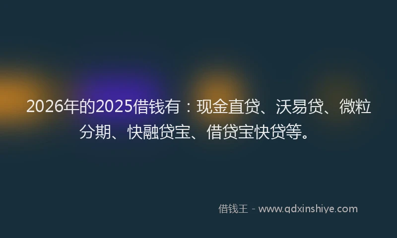 2026年的2025借钱有：现金直贷、沃易贷、微粒分期、快融贷宝、借贷宝快贷等。