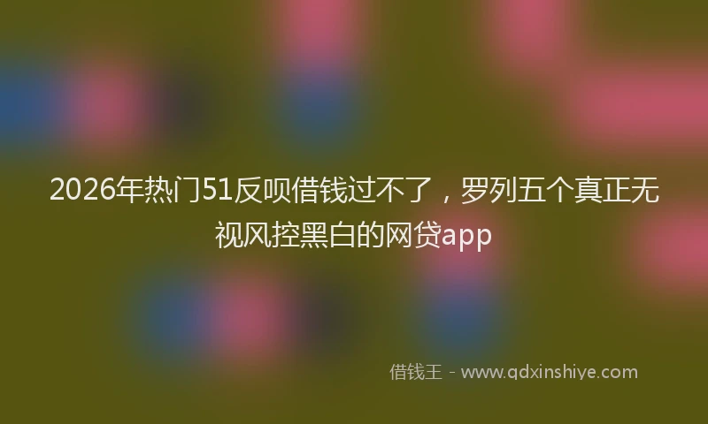 2026年热门51反呗借钱过不了，罗列五个真正无视风控黑白的网贷app