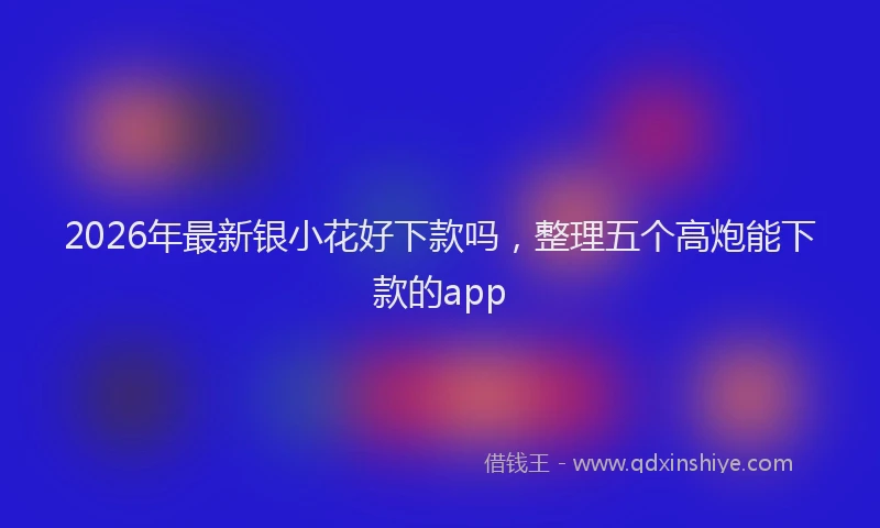 2026年最新银小花好下款吗，整理五个高炮能下款的app