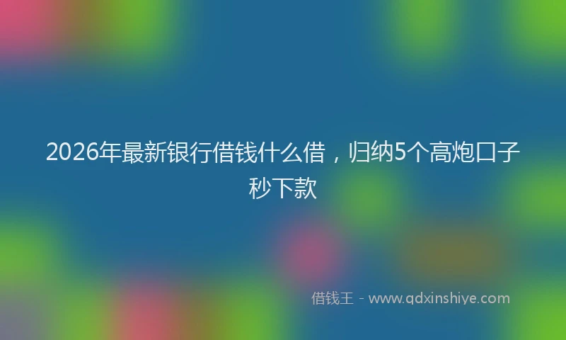2026年最新银行借钱什么借，归纳5个高炮口子秒下款
