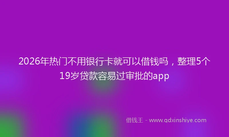 2026年热门不用银行卡就可以借钱吗，整理5个19岁贷款容易过审批的app