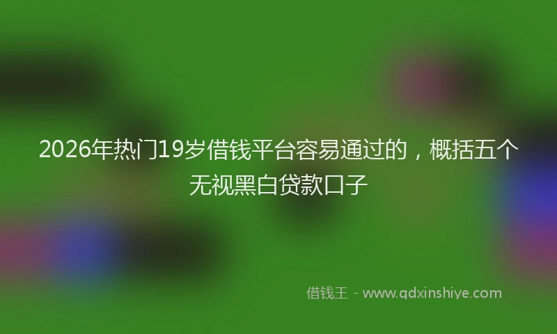 2026年热门19岁借钱平台容易通过的，概括五个无视黑白贷款口子