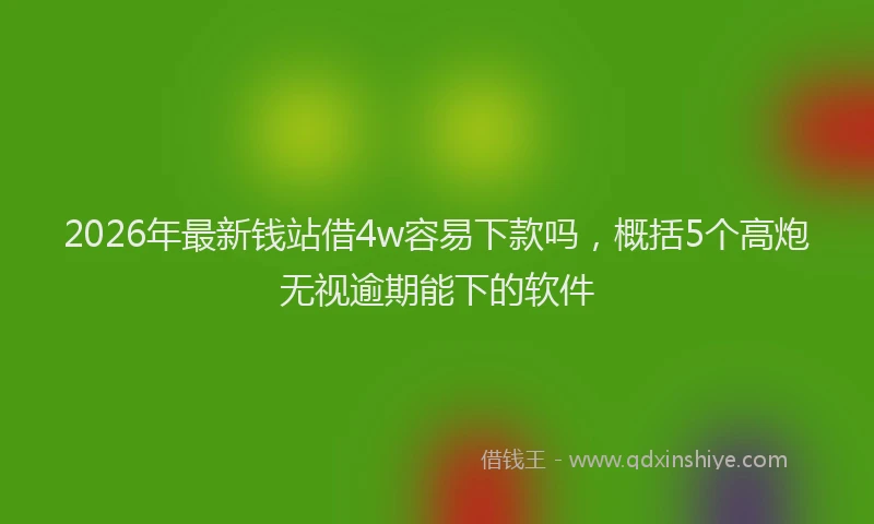 2026年最新钱站借4w容易下款吗，概括5个高炮无视逾期能下的软件