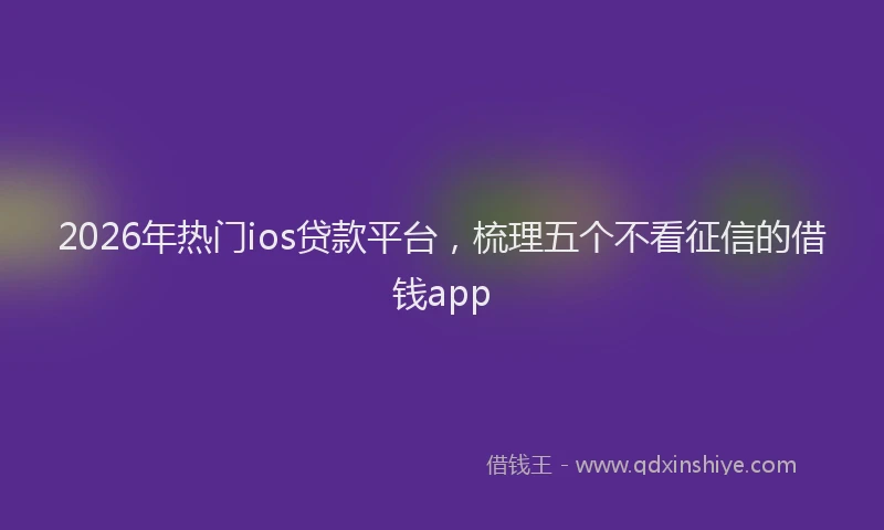 2026年热门ios贷款平台，梳理五个不看征信的借钱app