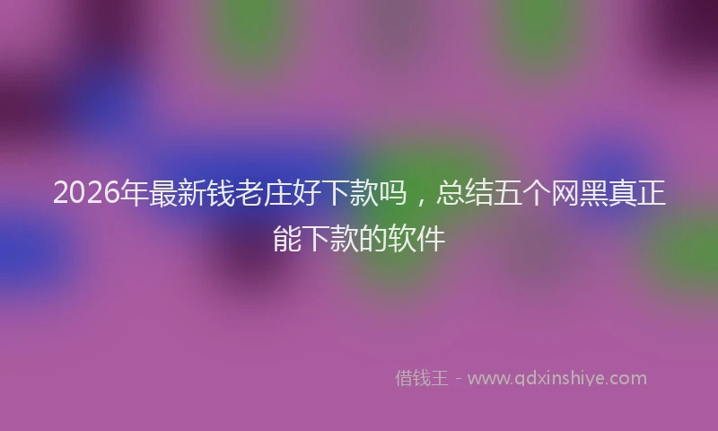 2026年最新钱老庄好下款吗，总结五个网黑真正能下款的软件