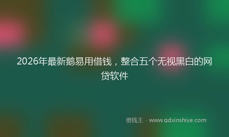 2026年最新鹅易用借钱，整合五个无视黑白的网贷软件
