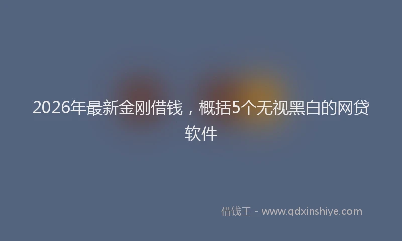 2026年最新金刚借钱，概括5个无视黑白的网贷软件