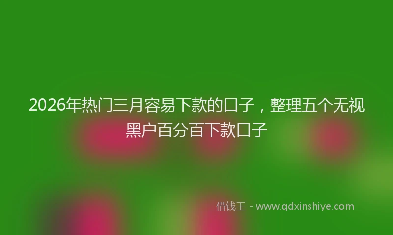 2026年热门三月容易下款的口子，整理五个无视黑户百分百下款口子