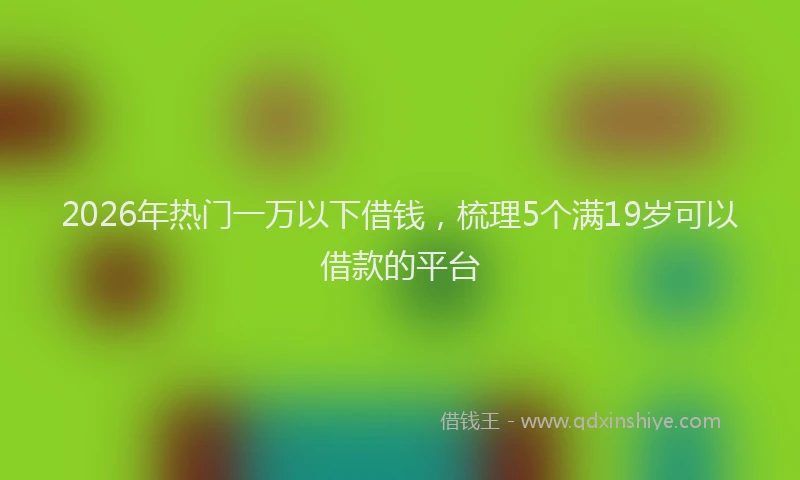 2026年热门一万以下借钱，梳理5个满19岁可以借款的平台