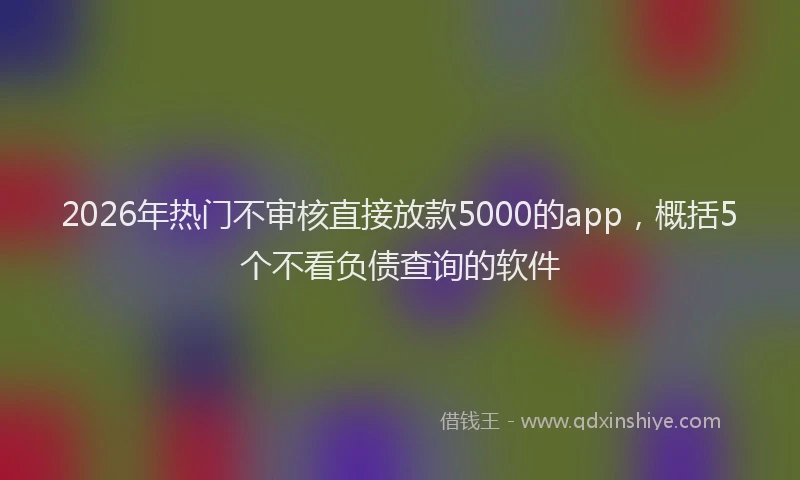 2026年热门不审核直接放款5000的app，概括5个不看负债查询的软件