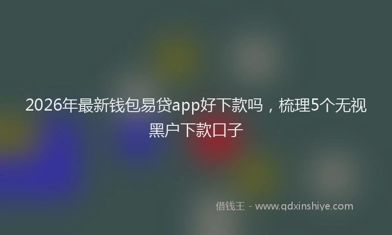 2026年最新钱包易贷app好下款吗，梳理5个无视黑户下款口子