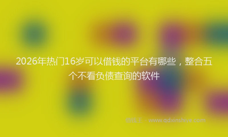 2026年热门16岁可以借钱的平台有哪些，整合五个不看负债查询的软件