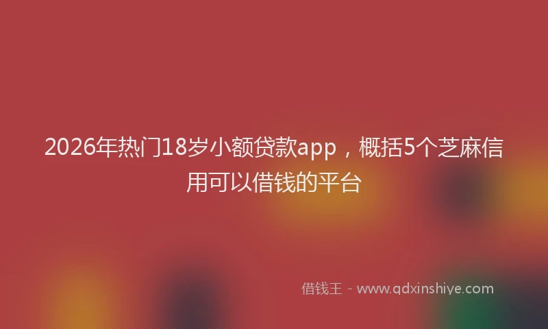 2026年热门18岁小额贷款app，概括5个芝麻信用可以借钱的平台