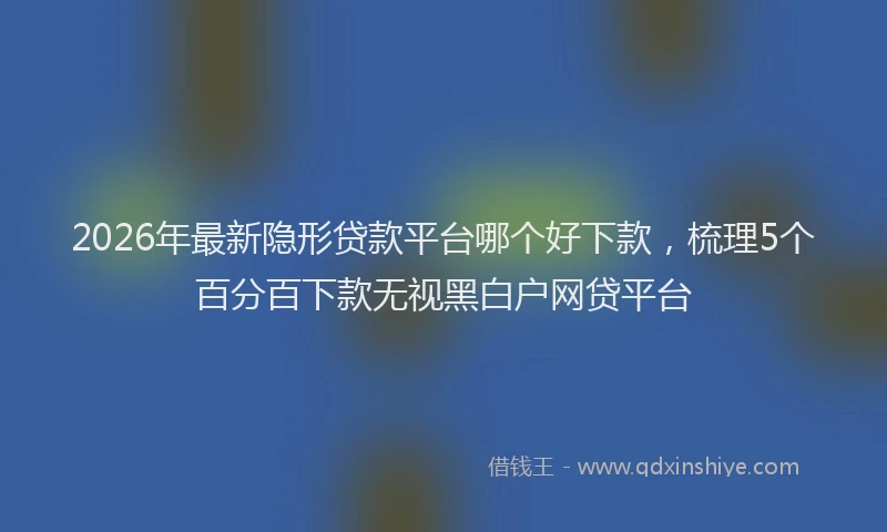 2026年最新隐形贷款平台哪个好下款，梳理5个百分百下款无视黑白户网贷平台