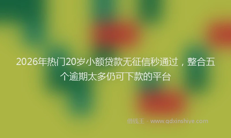 2026年热门20岁小额贷款无征信秒通过，整合五个逾期太多仍可下款的平台