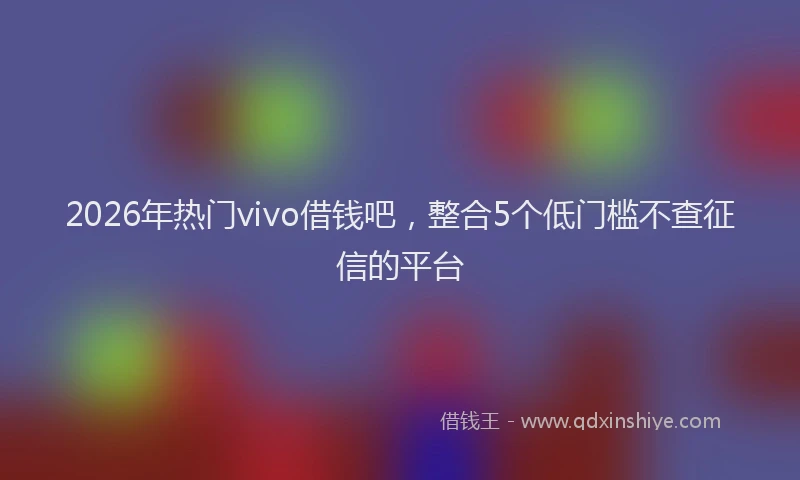2026年热门vivo借钱吧，整合5个低门槛不查征信的平台