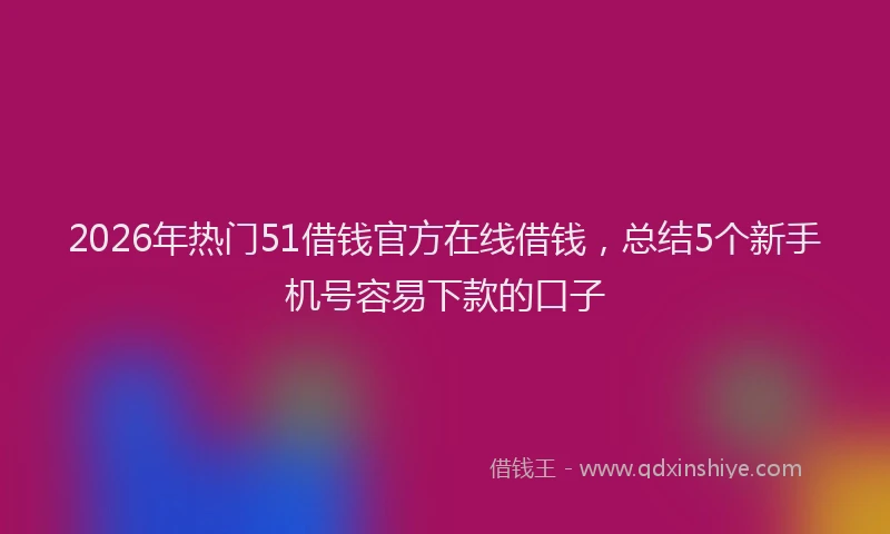 2026年热门51借钱官方在线借钱，总结5个新手机号容易下款的口子