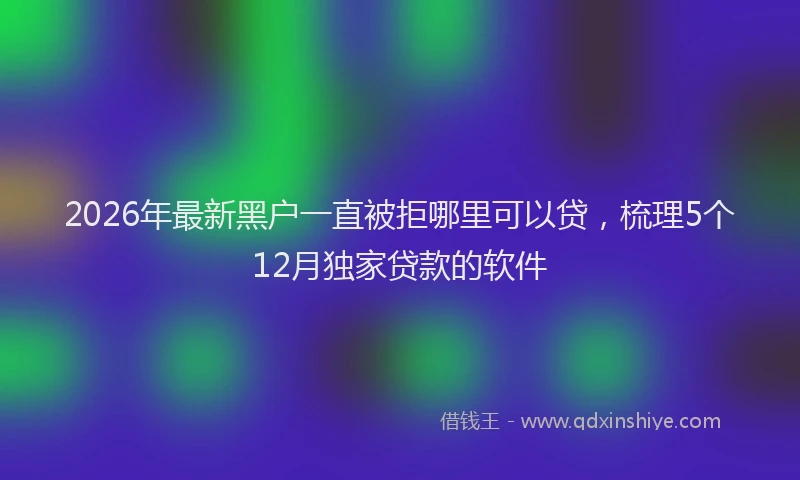2026年最新黑户一直被拒哪里可以贷，梳理5个12月独家贷款的软件