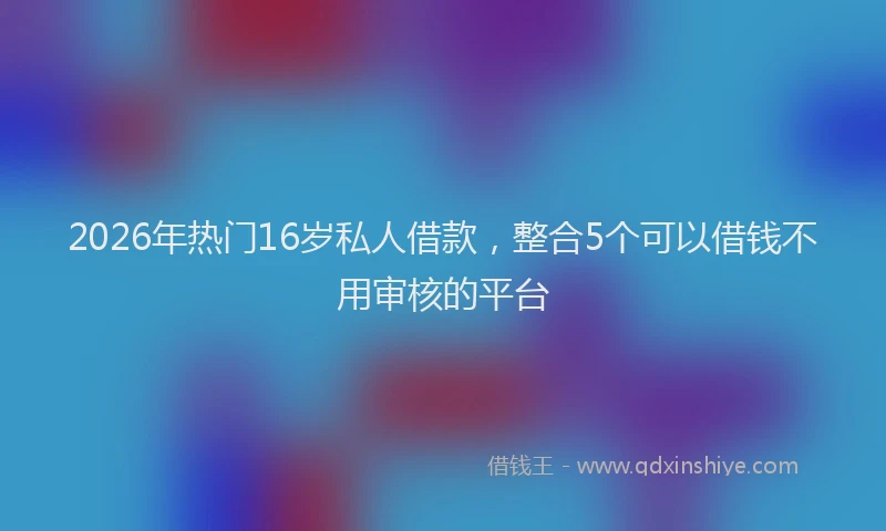 2026年热门16岁私人借款，整合5个可以借钱不用审核的平台