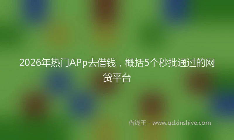 2026年热门APp去借钱，概括5个秒批通过的网贷平台