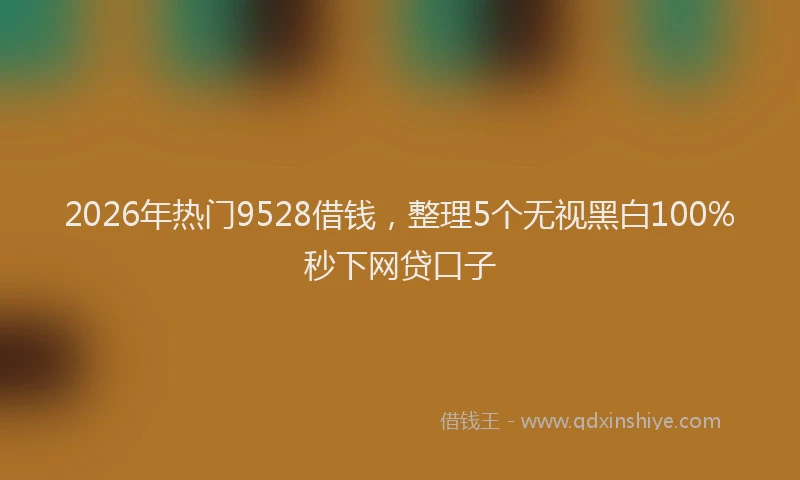 2026年热门9528借钱，整理5个无视黑白100%秒下网贷口子