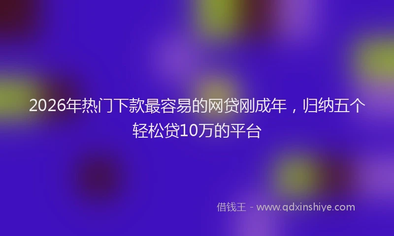 2026年热门下款最容易的网贷刚成年，归纳五个轻松贷10万的平台