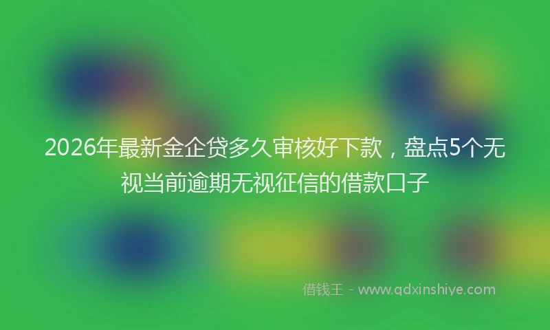 2026年最新金企贷多久审核好下款，盘点5个无视当前逾期无视征信的借款口子