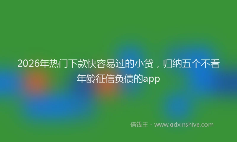 2026年热门下款快容易过的小贷，归纳五个不看年龄征信负债的app