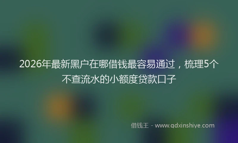2026年最新黑户在哪借钱最容易通过，梳理5个不查流水的小额度贷款口子