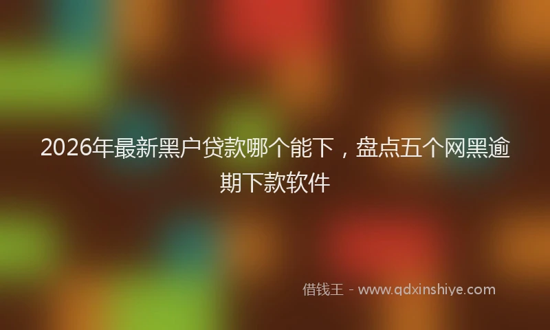 2026年最新黑户贷款哪个能下，盘点五个网黑逾期下款软件