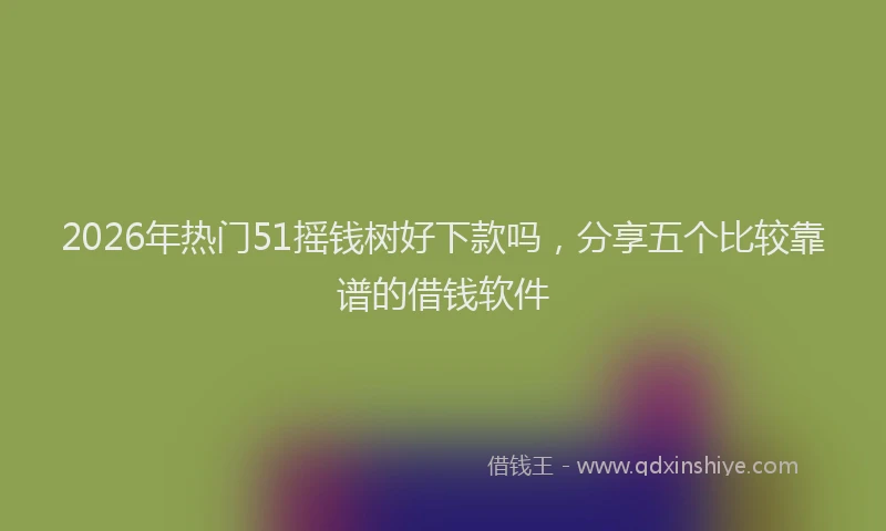 2026年热门51摇钱树好下款吗，分享五个比较靠谱的借钱软件