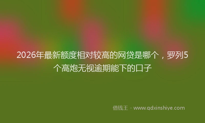 2026年最新额度相对较高的网贷是哪个，罗列5个高炮无视逾期能下的口子