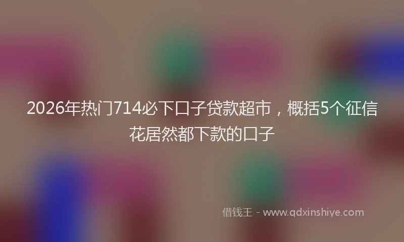 2026年热门714必下口子贷款超市，概括5个征信花居然都下款的口子