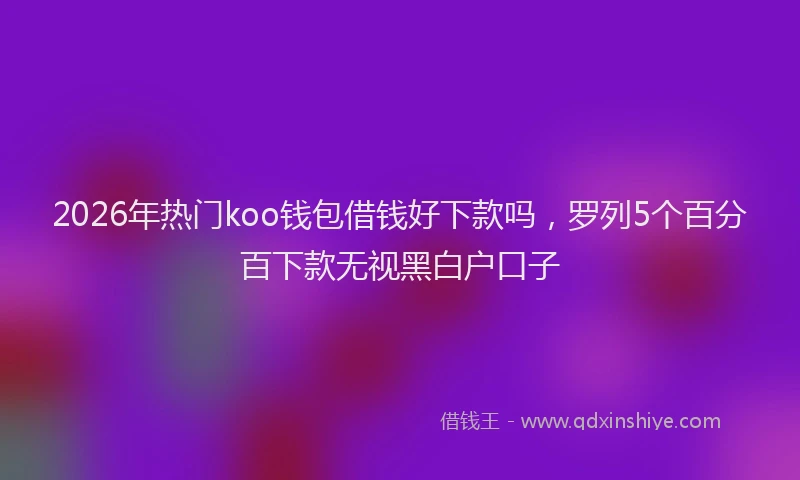 2026年热门koo钱包借钱好下款吗，罗列5个百分百下款无视黑白户口子