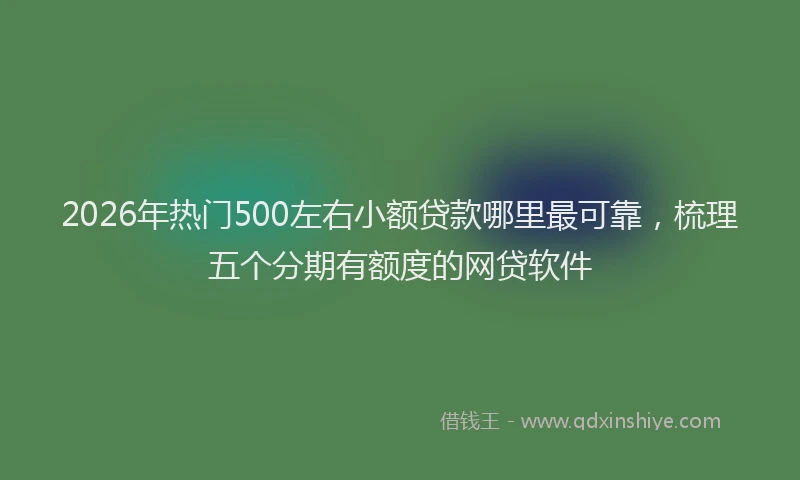 2026年热门500左右小额贷款哪里最可靠，梳理五个分期有额度的网贷软件
