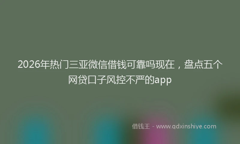 2026年热门三亚微信借钱可靠吗现在，盘点五个网贷口子风控不严的app