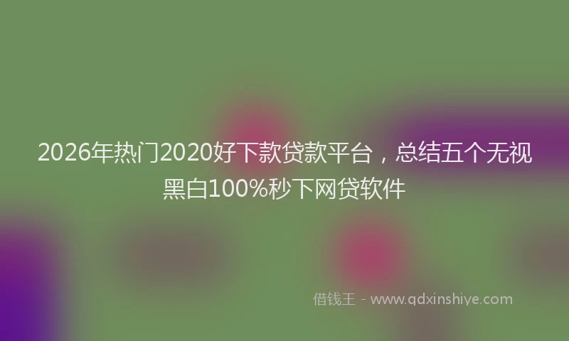 2026年热门2020好下款贷款平台，总结五个无视黑白100%秒下网贷软件