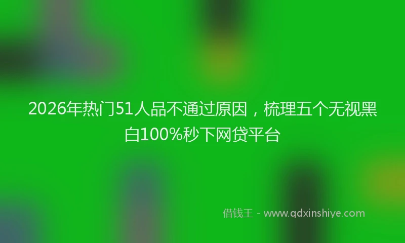 2026年热门51人品不通过原因，梳理五个无视黑白100%秒下网贷平台
