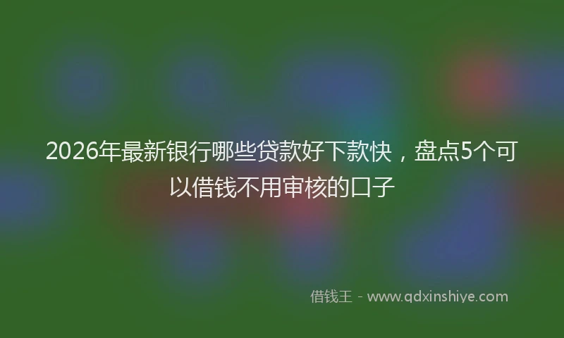 2026年最新银行哪些贷款好下款快，盘点5个可以借钱不用审核的口子