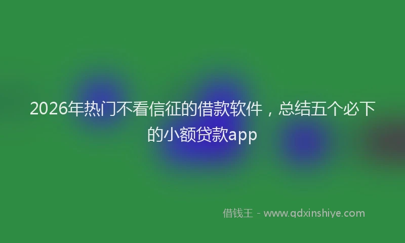 2026年热门不看信征的借款软件，总结五个必下的小额贷款app