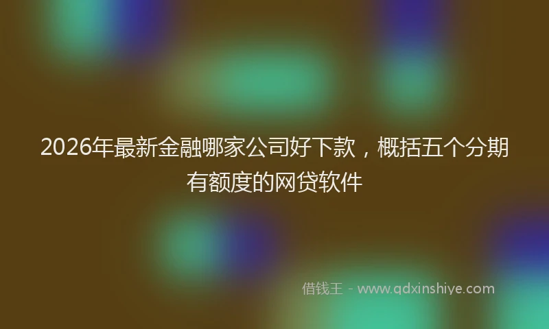 2026年最新金融哪家公司好下款，概括五个分期有额度的网贷软件