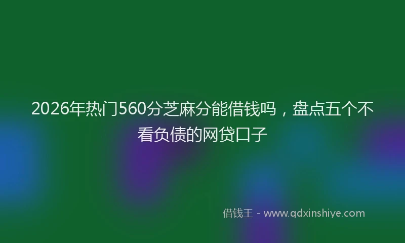 2026年热门560分芝麻分能借钱吗，盘点五个不看负债的网贷口子