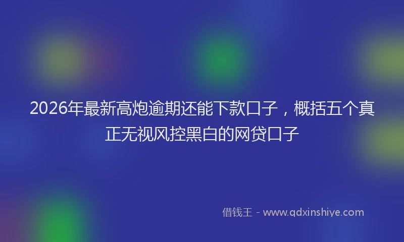 2026年最新高炮逾期还能下款口子，概括五个真正无视风控黑白的网贷口子