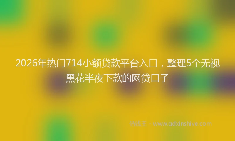 2026年热门714小额贷款平台入口，整理5个无视黑花半夜下款的网贷口子